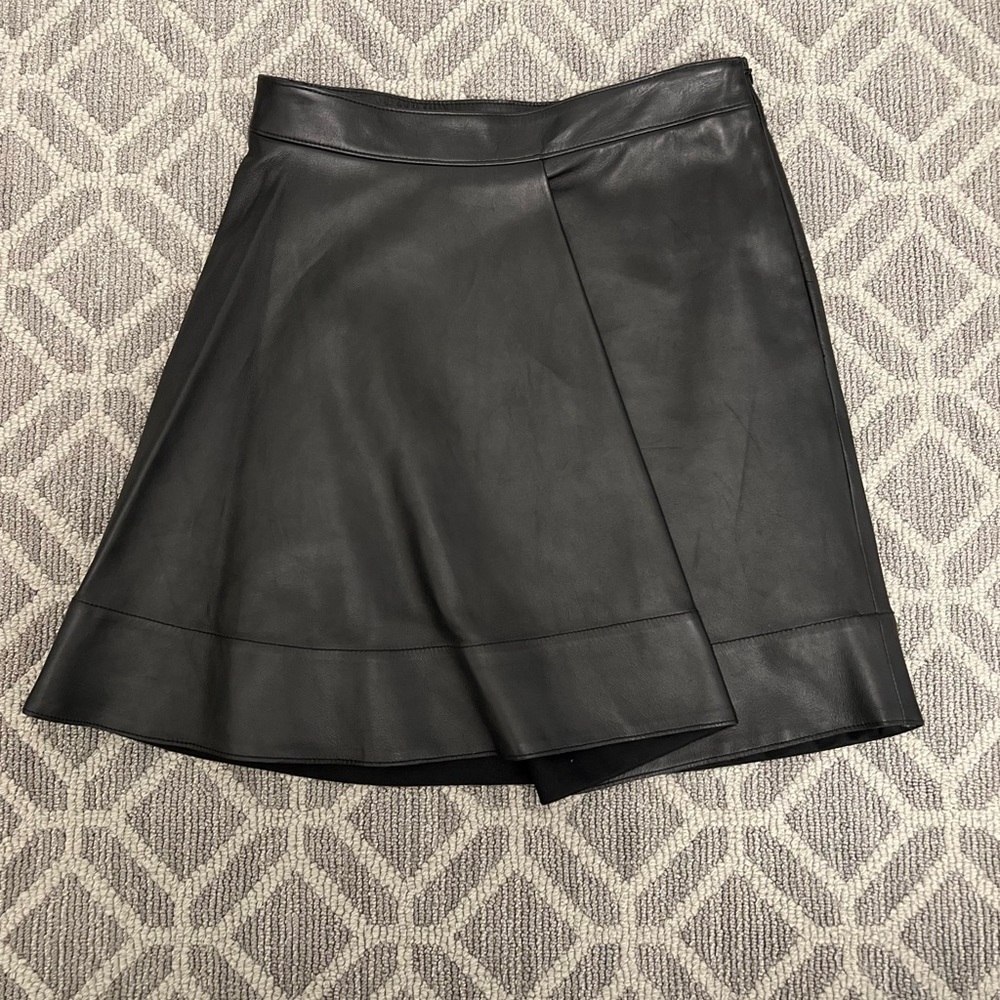 Philip Lim Rounded Fold Leather skirt